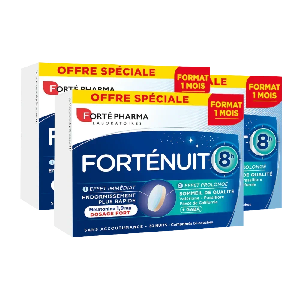 Lot de 3 Forté Nuit 8h 30 comprimés